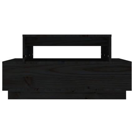 Soffbord svart 80x55x40,5 cm massiv furu