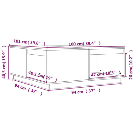 Soffbord honungsbrun 100x101x40,5 cm massiv furu