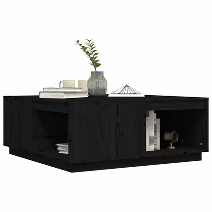 Soffbord svart 100x101x40,5 cm massiv furu