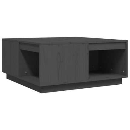Soffbord grå 80x81x36,5 cm massivt furu