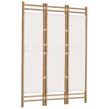 Rumsavdelare 3 paneler hopfällbar 120 cm bambu och kanvas