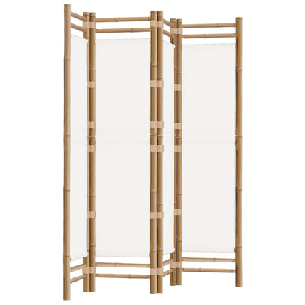 Rumsavdelare 4 paneler hopfällbar 160 cm bambu och kanvas