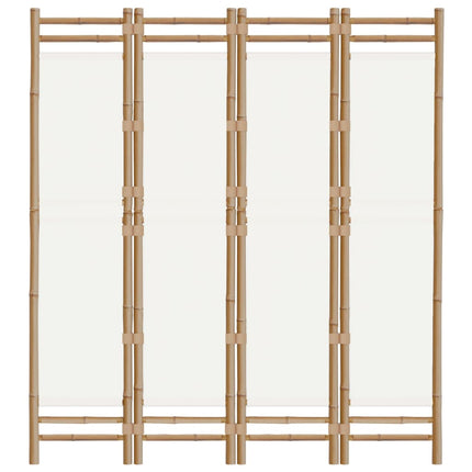 Rumsavdelare 4 paneler hopfällbar 160 cm bambu och kanvas