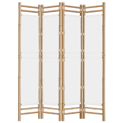 Rumsavdelare 4 paneler hopfällbar 160 cm bambu och kanvas
