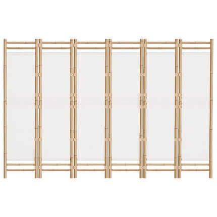 Rumsavdelare 6 paneler hopfällbar 240 cm bambu och kanvas