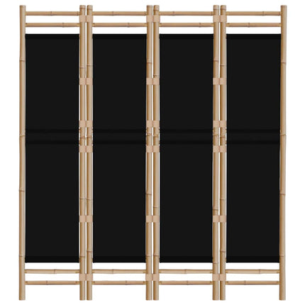 Rumsavdelare 4 paneler hopfällbar 160 cm bambu och kanvas
