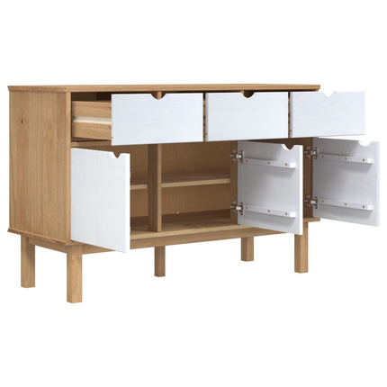 Skänk OTTA brun&vit 114x43x73,5 cm massiv furu