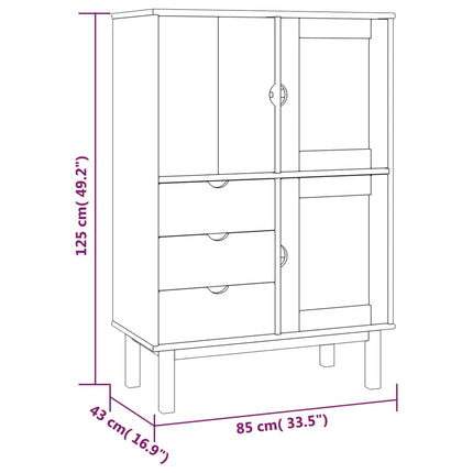 Skänk OTTA 85x43x125 cm massiv furu