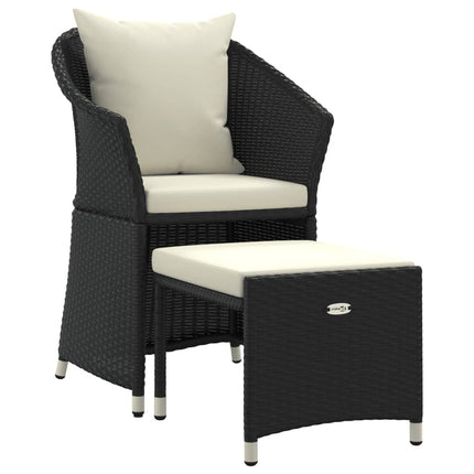 Loungegrupp med dynor 2 delar svart konstrotting