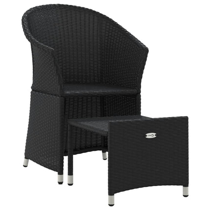 Loungegrupp med dynor 2 delar svart konstrotting
