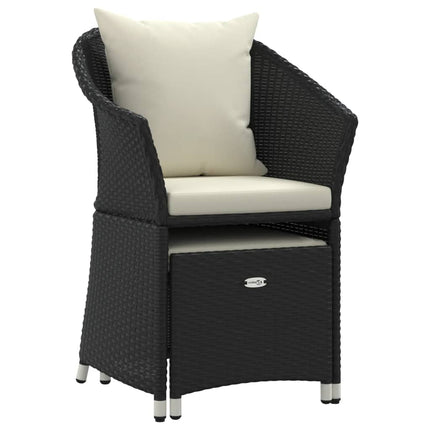 Loungegrupp med dynor 2 delar svart konstrotting