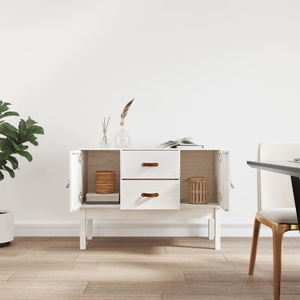 Skåp vit 110x40x78 cm massiv furu