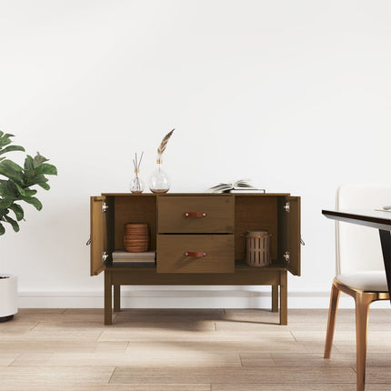 Skänk honungsbrun 110x40x78 cm massiv furu