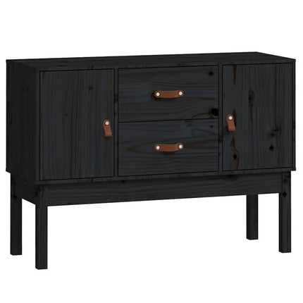 Skänk svart 110x40x78 cm massiv furu