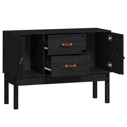 Skänk svart 110x40x78 cm massiv furu