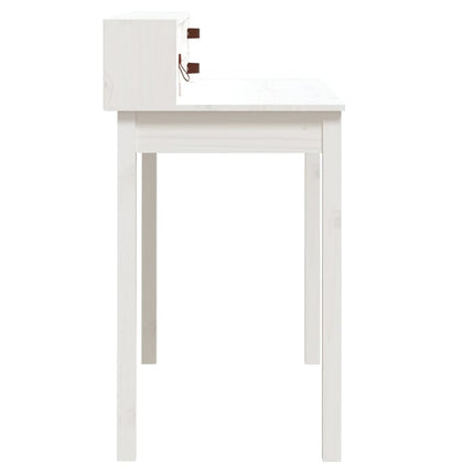 Skrivbord vit 110x50x93 cm massiv furu