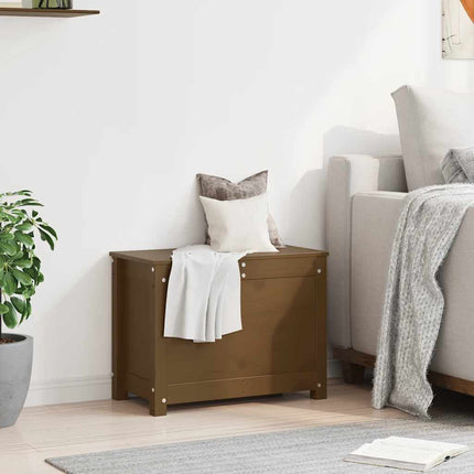 Förvaringslåda honungsbrun 60x32x45,5 cm massiv furu