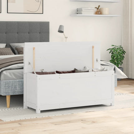 Bänk vit 110x41x76,5 cm massiv furu