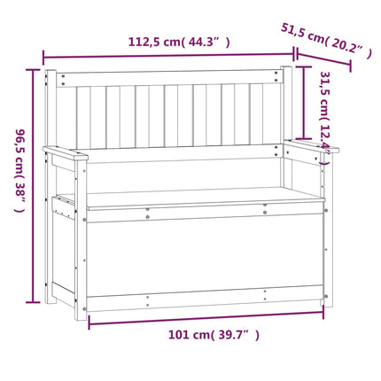 Bänk vit 112,5x51,5x96,5 cm massiv furu