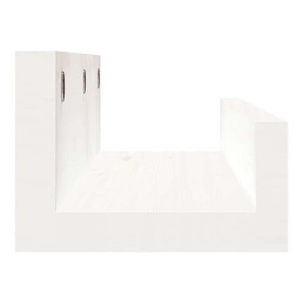 Väggskåp 2 st vit 50x12x9 cm massiv furu