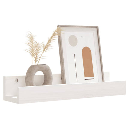 Väggskåp 2 st vit 50x12x9 cm massiv furu
