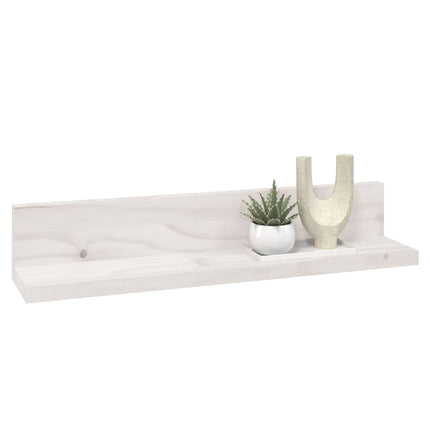 Väggskåp 2 st vit 50x11x9 cm massiv furu