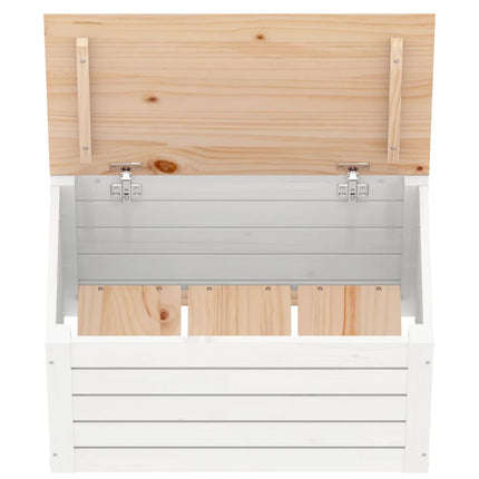Förvaringslåda vit 59,5x36,5x33 cm massiv furu