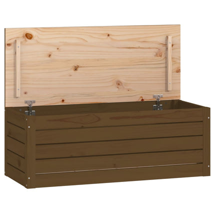 Förvaringslåda honungsbrun 89x36,5x33 cm massiv furu