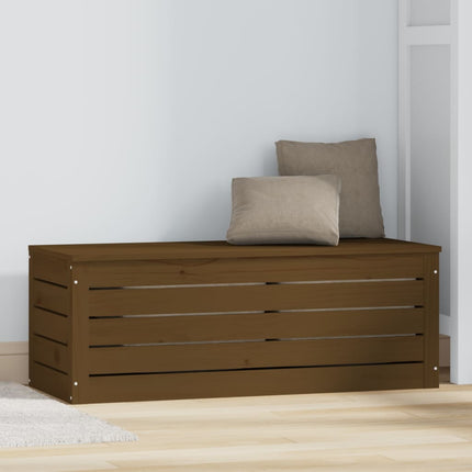 Förvaringslåda honungsbrun 89x36,5x33 cm massiv furu