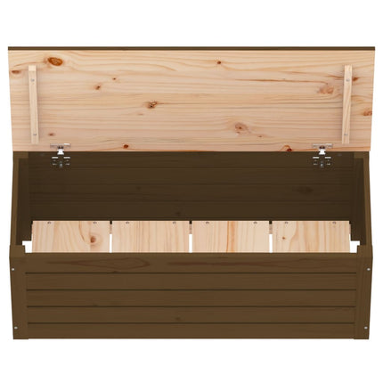 Förvaringslåda honungsbrun 89x36,5x33 cm massiv furu