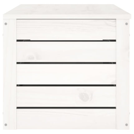 Förvaringslåda vit 109x36,5x33 cm massiv furu