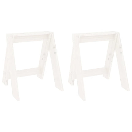 Pallar 2 st vit 40x40x45 cm massiv furu