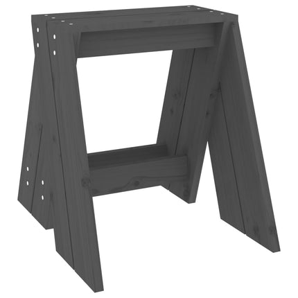 Pallar 2 st grå 40x40x45 cm massiv furu