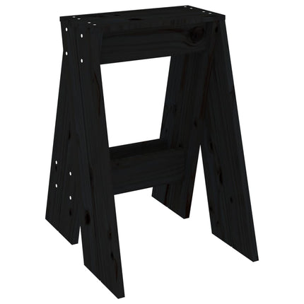 Pallar 2 st svart 40x40x60 cm massiv furu