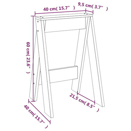 Pallar 2 st svart 40x40x60 cm massiv furu
