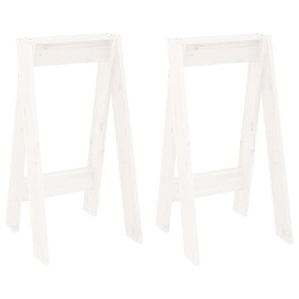 Pallar 2 st vit 40x40x75 cm massiv furu