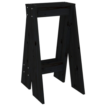 Pallar 2 st svart 40x40x75 cm massiv furu