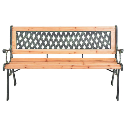 Trädgårdsbänk 116 cm gjutjärn och massivt granträ