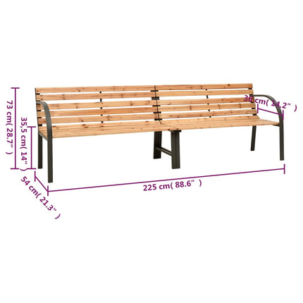 Dubbelbänk 225 cm massivt granträ