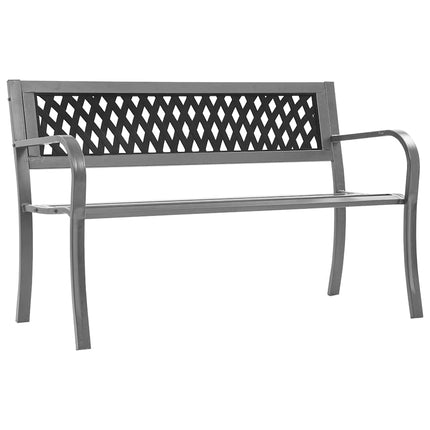 Trädgårdsbänk svart 120 cm stål