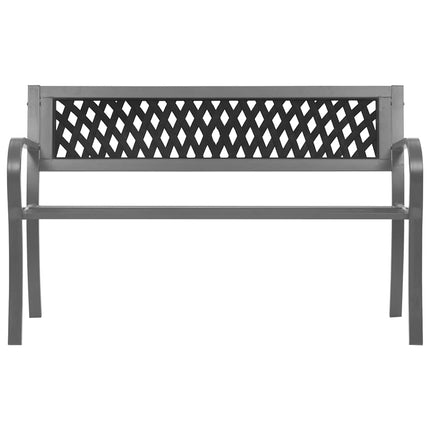 Trädgårdsbänk svart 120 cm stål