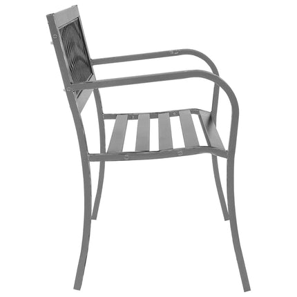 Trädgårdsbänk svart 120 cm stål