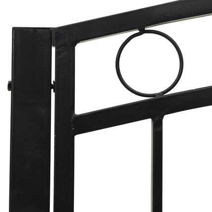 Trädgårdsbänk med bord svart 120 cm stål