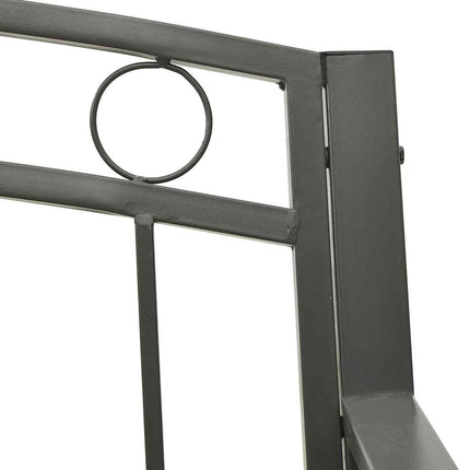 Trädgårdsbänk med bord grå 120 cm stål