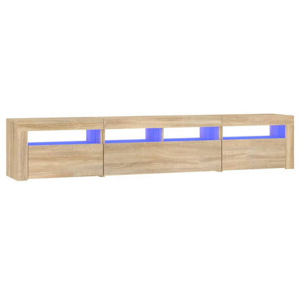 Tv-bänk med LED-belysning sonoma ek 210x35x40 cm