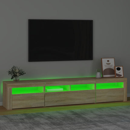 Tv-bänk med LED-belysning sonoma ek 210x35x40 cm