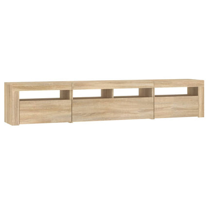 Tv-bänk med LED-belysning sonoma ek 210x35x40 cm