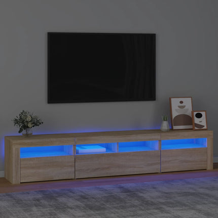 Tv-bänk med LED-belysning sonoma ek 210x35x40 cm