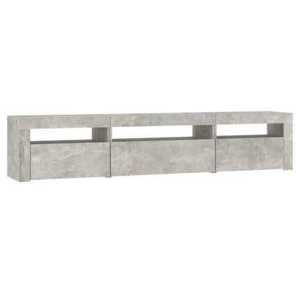 Tv-bänk med LED-belysning Betonggrå 195x35x40 cm