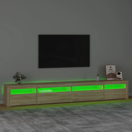 Tv-bänk med LED-belysning sonoma ek 270x35x40 cm